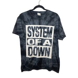 System Of A Down Black Grey Graphic Tie Dye Band Tee Size Medium